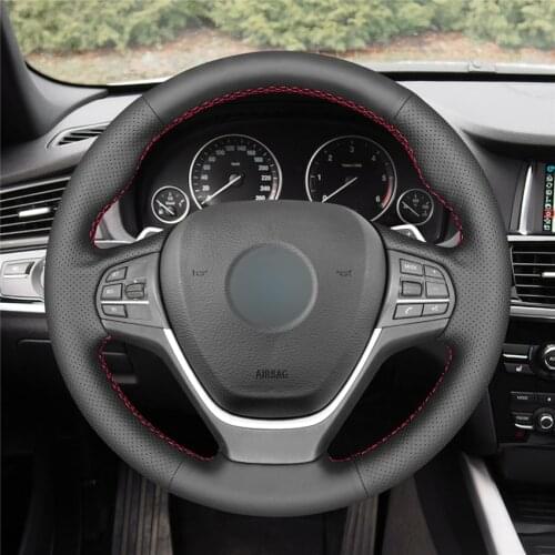 DIY Anti-Slip Wear-Resistant Steering Wheel Cover For BMW X3 2010-2017 X4 F26 2014-2018 Car Interior Decoration