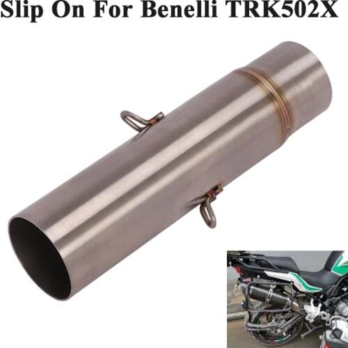 Slip On For Benelli 502X TRK502X Motorcycle Exhaust Escape Modified Stainless Steel Connection Middle Link Pipe Without Muffler