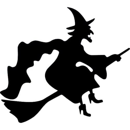 Witch Weird Scary Applique High Quality Car Stickers Rearview Mirror Decoration Personality PVC Waterproof Applique Black/white