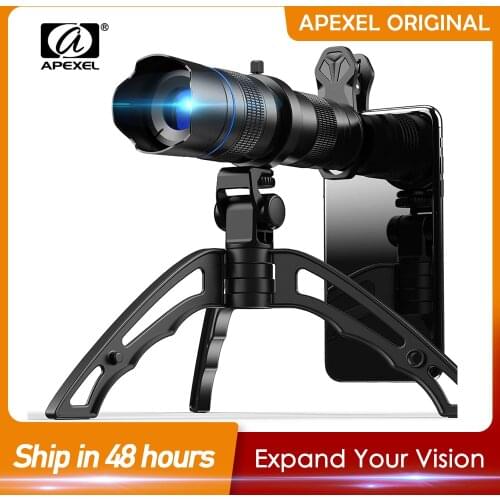 APEXEL HD Metal 20-40x zoom telescope telephoto lens monocular phone camera lens+ mini tripod for Samsung iPhone all Smartphones