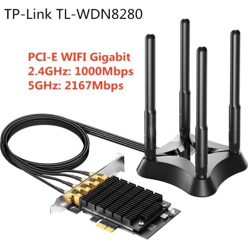 TP-Link PCI-E Wireless Network Card PCI Express wifi Antenna LAN Adapter AC3200Mbps Dual 2.4GHz 5GHz Gigabit Ethernet