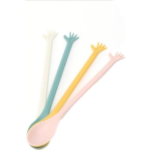 Grasp Comfortably Smooth Edge Latte Machiatto Tall Iced Tea Stirring Spoon for Family