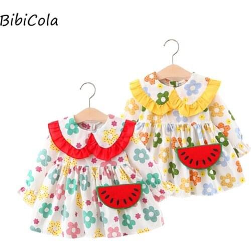 Spring Autumn Baby Girl Dress Fashion Princess Dress Toddler Girls Cotton 2 Color Baby Girl Clothes Kids Dresses