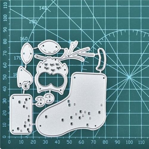 YaMinSanNiO Socks with Owl Metal Cutting Dies Christmas Dies for Card Making Scrapbooking Embossing Die Cut Stencil Craft Dies