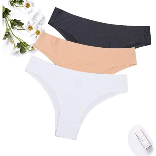 FallSweet 3pcs/lot Low Rise G String Briefs Sexy Solid Thong Panties for Women Seamless Comfortable Underwear M L XL