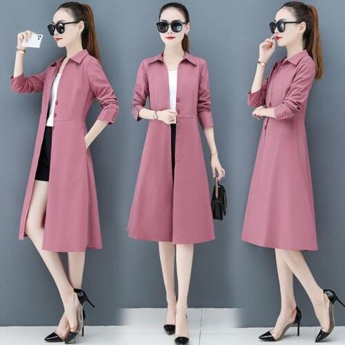 Spring And Summer Dunne Windjack Dress Women Middle 2021 Spring And Restore New Great Temperament Long Tail Jacket
