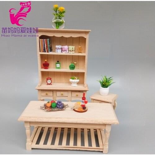 1:12 Doll house mini furniture model cabinet table chair wood multi-drawer storage locker