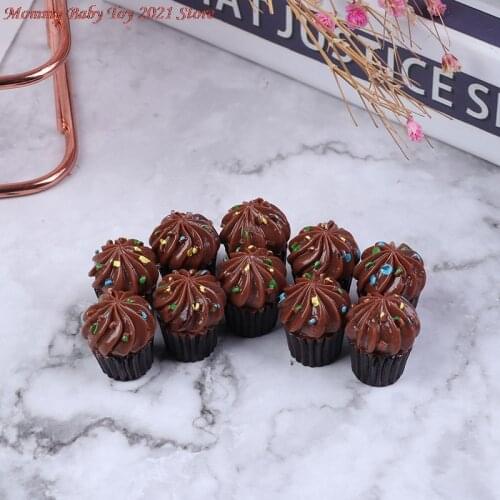 10PCS Resin Flat Back Flatback Cabochon Kawaii Miniature Fake Food Cake DIY Craft Decoration For Dollhouse Child Kitchen Toys