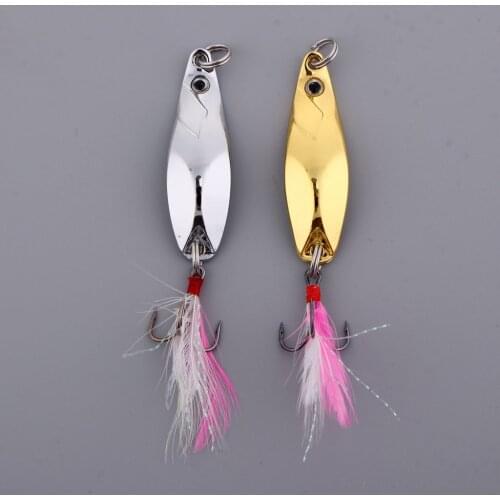 2 pcs Fishing Lure Metal Spoons Fishing Lures Hard Sequins Baits With Hooks