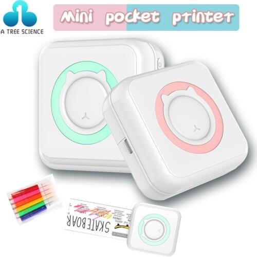 2021 Portable Thermal Printer MINI CAT Print Paper Photo Pocket Thermal Printer Printing Wireless Bluetooth Android IOS Printers
