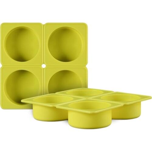 4 Cavity Round Silicone Molds For Soap Making 3D Handmade Soap Forms Tray Mould M018