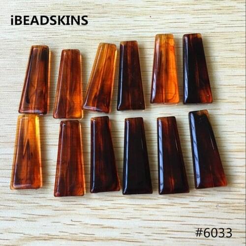 40x16mm 150pcs/lot Acrylic Imitation "Amber'effect" trapezoidal Beads for Jewelry DIY #6033(Design as shown)
