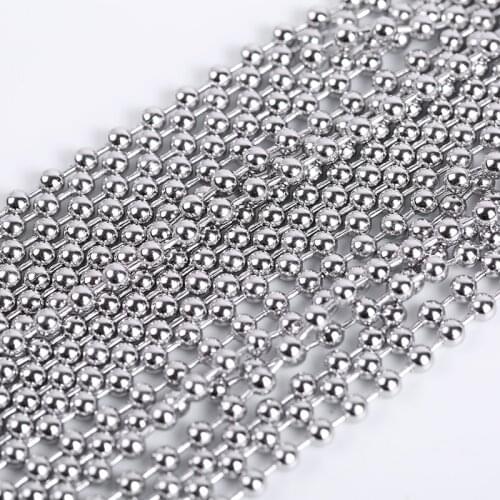 5M 1.2-3.2mm Stainless Steel Bulk Ball Beads Chains For Jewelry Making Supplies DIY Necklace Bracelet Beades Chains Accessories