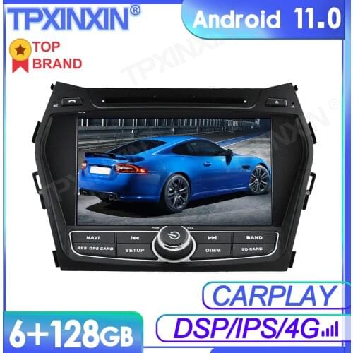 6+128GB Android11 For HYUNDAI IX45 Car Multimedia Player GPS Navi Audio Stereo Screen DVD Head Unit Tape Recorder