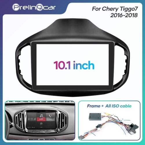 1Din 2Din Car DVD Navigation Radio Fascia Frame For Chery Tiggo7 2016-2018 Stereo Receiver Player Panel Dash Trim Kits