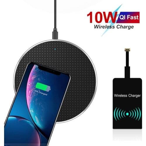 10W Qi Wireless Charger Pad For iPhone 11 Pro XS Max XR X 8 Type A/B/C Receiver Wireless Charge Set For Samsung S6 Xiaomi Huawei