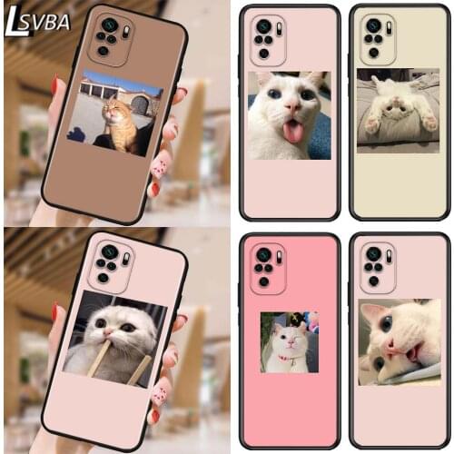 Cute Lovely Cat for Xiaomi Redmi Note 10 10S 9 9T 9S 9Pro Max 8T 8Pro 8 7 6 5 Pro 5A 4X 4 Soft Black Phone Case