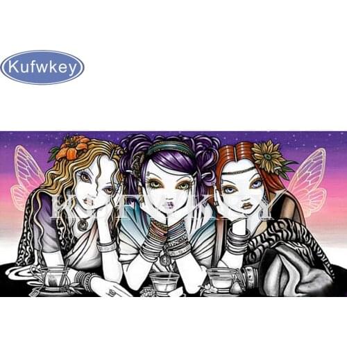 DIY 5D cartoon butterfly Fairy girl diamond painting square diamond embroidery cartoon cross stitch set Rhinestone decoration