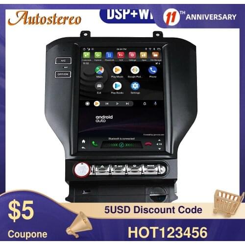 For Ford Mustang 2014-2018 Tesla Style Android 9.0 64GB Car GPS Navigation Stereo Head Unit Multimedia Player Auto Radio Stereo