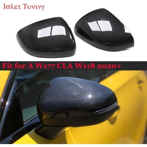 Add on Carbon Fiber W177 V177 Mirror Cover for Mercedes-benz A CLA class W177 W118 2018 2019 2020