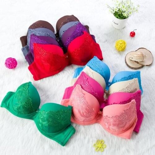 Double hasp 368 # free shipping 2015 New Charming 3/4 thin cup underwear gather sexy bra after pop