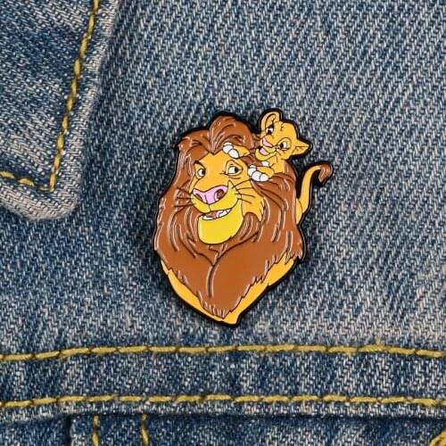 Lion Enamel Pin Cartoon Cute Animal Brooch Collection Metal Lapel Pins Badges Brooches for Women Men Jewelry Gifts