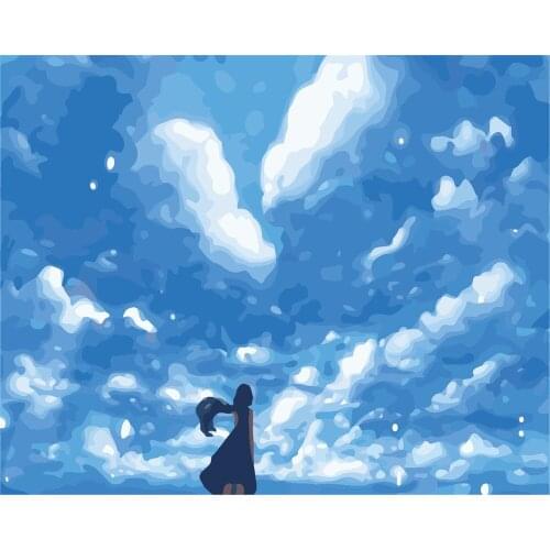 Fantastic Feel Flower Street Frame Painting By Numbers Canvas Colouring Landscape Handpainted Artwork Diy Gift Wall Home Decor