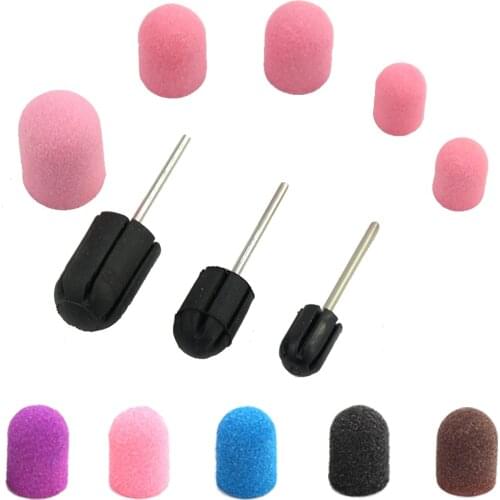 1Pcs Sanding Caps Multi-size Plactis Electric Nail Art Sanding Bands With Rubber Pedicure File Machine Accessories Nail Art Tool