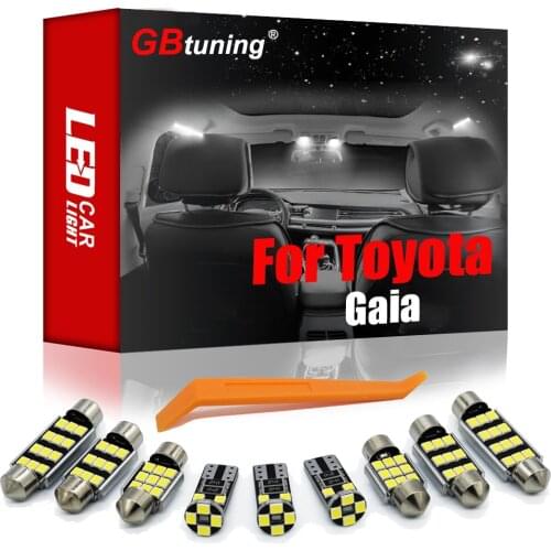 GBtuning Canbus LED Interior Light Kit 9pcs For Toyota Gaia 1998-2004 Vehicle Car License plate Dome Map Boot Trunk Bulb Lamp