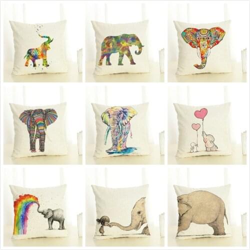 Creative cartoon elephant cushion cover pillowcase rainbow balloon warm back cushion cover pillowcase sofa decoration