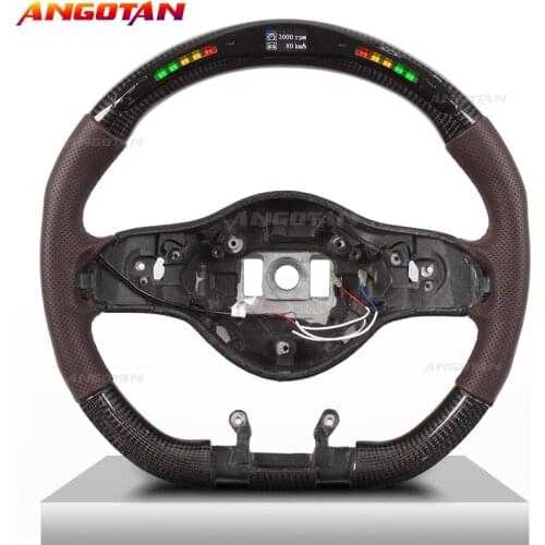 Customized Perforated leather LED Carbon Fiber Race Digital Display Perforated leather Steering Wheel For AMG