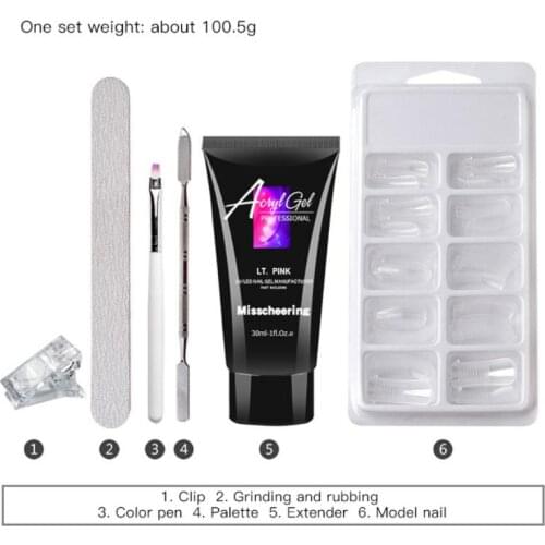 6Pcs Set Nail Kit Crystal Forms For Extension Nail Tools Sets 30ml Nail Extension Gel Fast-drying Model Extension Glue Set TSLM1