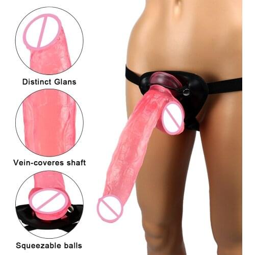 Huge Dildo Strap-On Adjustable Suction Cup Dildo for Anal Strapon Realistic Penis Adults Sex Toy Soft Sex Shop for Woman Couples