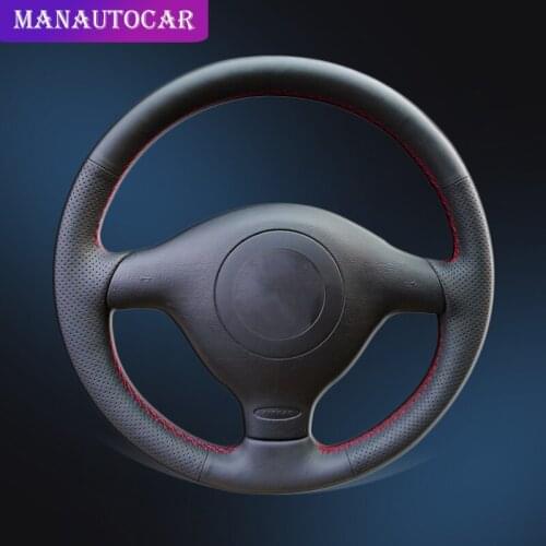 Car Braid On The Steering Wheel Cover for Volkswagen VW Golf 4 1998-2004 Passat B5 1996-2005 Polo Seat Leon for Skoda Fabia