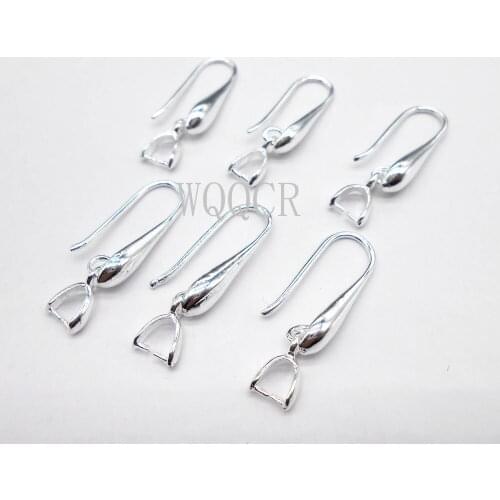 Wholesale 100X Lot Jewelry Findings 925 Silver DIY Jewelry Making Earrings Smooth Surface Clip Hooks Earring Making Supplies