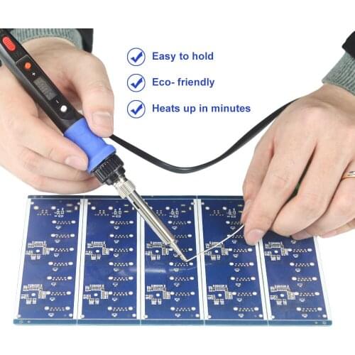 Outmotd Electric Soldering Iron Kit Adjustable Temperature LCD Digital Display Welding Solder Tools 220V 110V 80W
