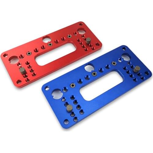 1 Set Woodworking Puncher, Door Handle Hole Locator for Installation of Handles Knobs on Doors or Drawer Pull Red / Blue