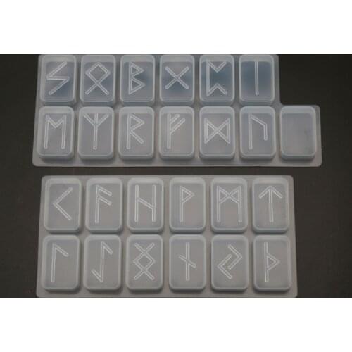 Viking Rune Stones Witch Resin Mold Kit with Engraved Elder Futhark Alphabet P9YF