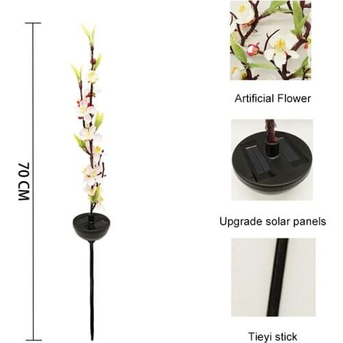 Solar Garden Stake Lights IP65 Simulation Flower Branch Decorative Outdoor Ornament for Yard Lawn Courtyard 70cm Tall TN88