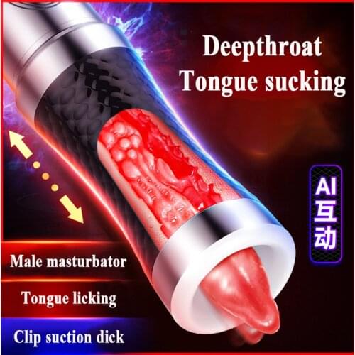 Sex Shop Automatic Male Masturbators Blowjob Sex Toys for Men Dick Deepthroat Tongue licking Masturbation Cup Adult Sex Machine