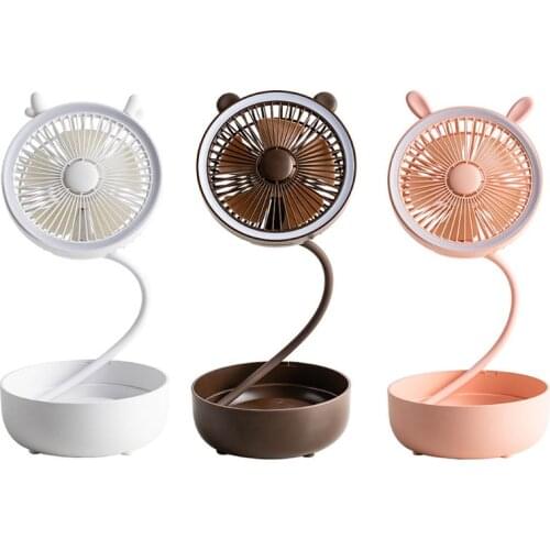 Folding Storage LED Lamp Portable USB Fan Desktop Dormitory Wall Night Light With Non-slip Soft Feet High Quality and Brand New