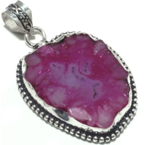 Solar Quarts Pendant Silver Overlay over Copper , 56 mm, P7017