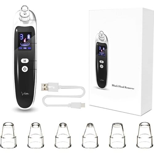 Face Nose Acne Black Dot Pimple Blackhead Remover Electric Blackhead Vacuum Cleaner Pore Machine with 6 Head Skin Care Tools