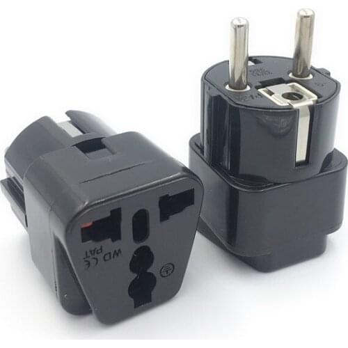 High Quality Universal EU KR Power Plug Adapter AU UK Israel Brazil Swiss US To EU European Travel Adapter Electric Plug Socket