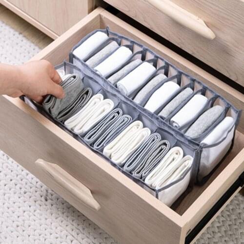 Drawer Type Socks Organizer Box With 11 Compartments Foldable Washable Nylon Mesh Storage Case For Wardrobe Socks Container