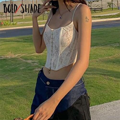 Bold Shade Lace Floral Y2K Spaghetti Strap Bustier Tops Sexy Indie Aesthetic Fashion Streetwear Women Party Corset Top Camisole
