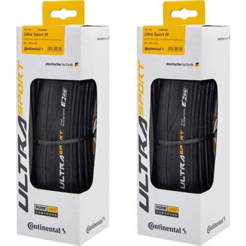 1 Pair Continental Ultra Sport III 700x23/25 Black Folding PureGrip 3 Road Bike Tire Folding Tyre
