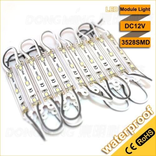 100pcs/lot 3 leds led modules 3528 bright high power led module DC12V wholesale green white red blue yellow led sign letters