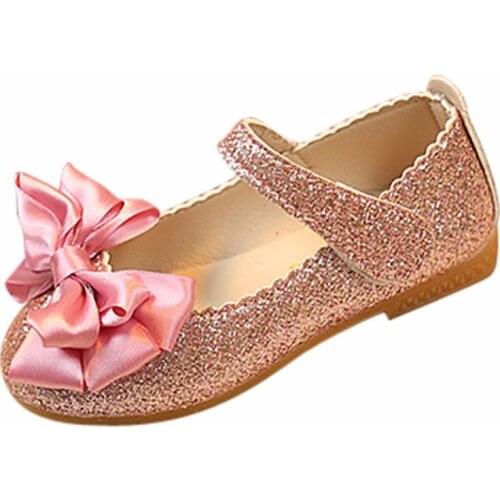 ARLONEET Children Girl Fashion Princess Bowknot shoes kids girl Dance Nubuck Leather Single flat Shoes g0509