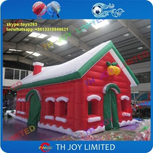 Free door shipping 6x4x3.3m big inflatable tent, cheap inflatable christmas house inflatable santa house santa grotto
